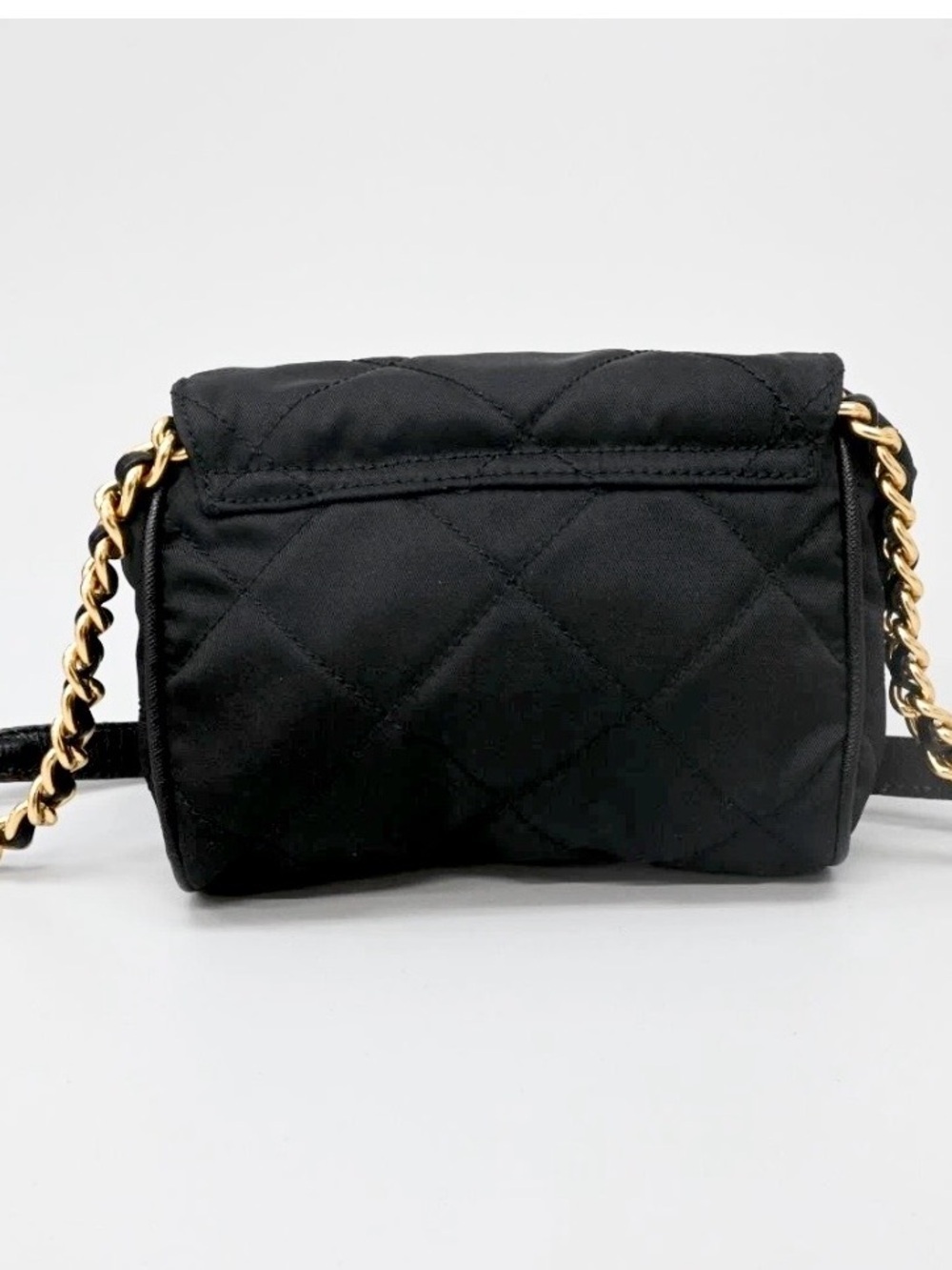 PRADA🌟Black/gold Quilted Nylon shoulder/waist bag or sling bag! - Picture 4 of 15